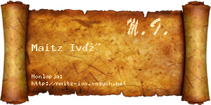 Maitz Ivó névjegykártya